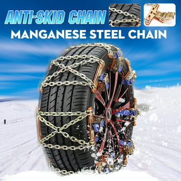 Blue AGOOL Car Anti Skid Snow Chains Adjustable Universal Winter Driving Security Chains Mud Chains for Most Cars Passenger SUV Pickup and Off-Road Vehicle 2pcs 